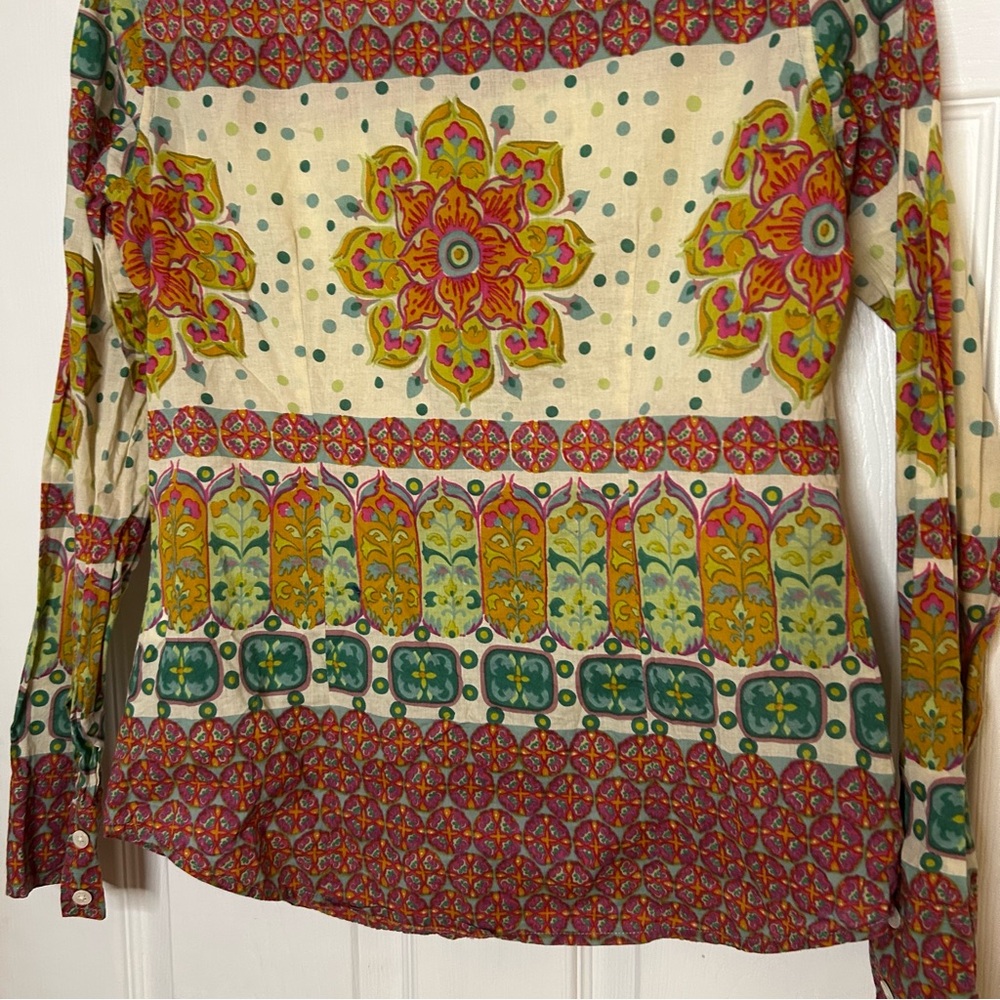 Lucky Brand Vintage Mandala Cotton Blouse Gilmore Girls Y2K - Picture 10 of 10
